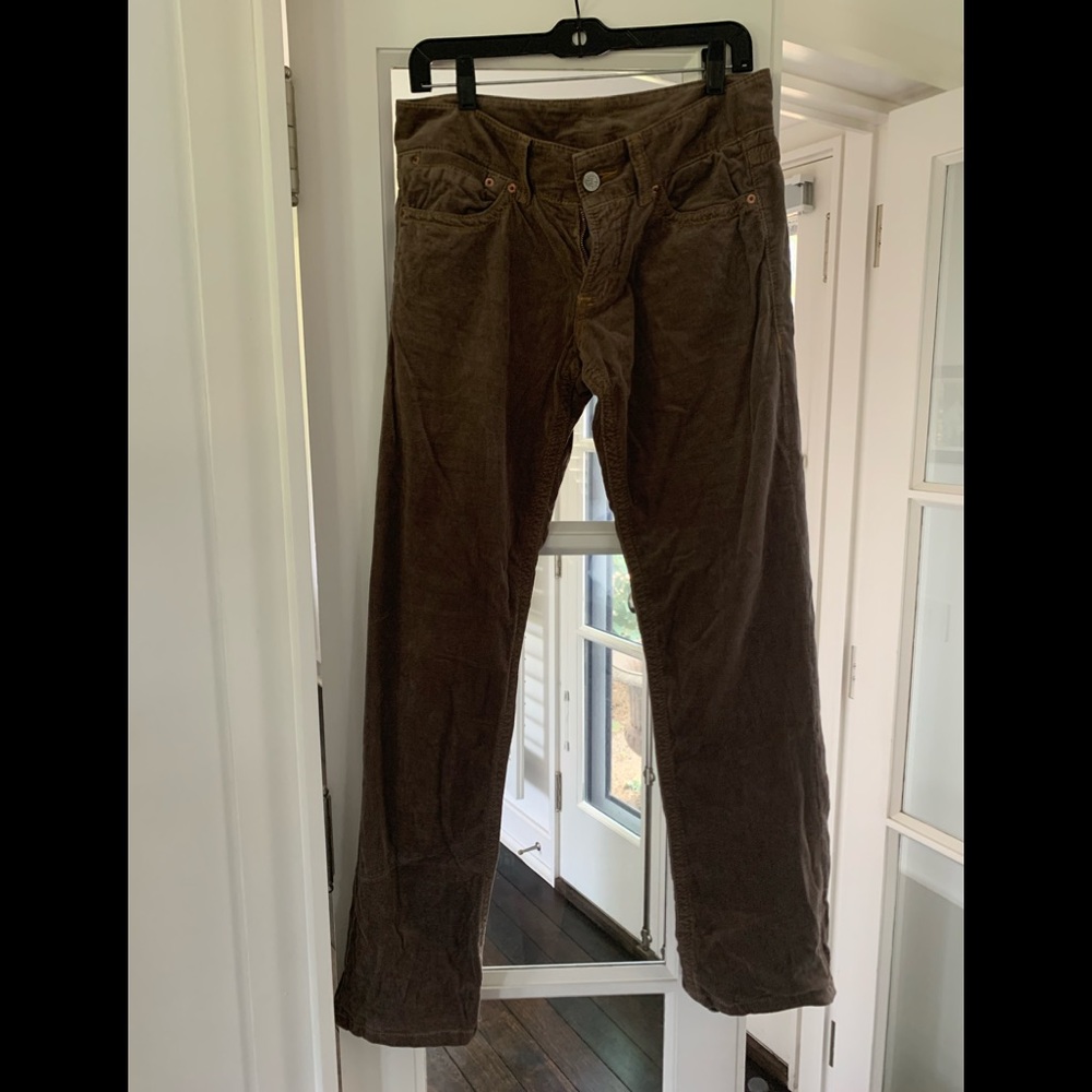 Green brown corduroy pants